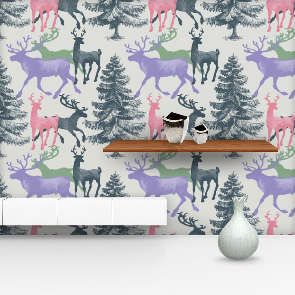 Deer & Pine Wallpaper Roll-Wallpapers Peel & Stick-WAL_PA-IC 5007581 IC 5007581, Animals, Art and Paintings, Christianity, Digital, Digital Art, Graphic, Holidays, Illustrations, Landscapes, Mountains, Nature, Patterns, Retro, Scenic, Seasons, Signs, Signs and Symbols, deer, pine, wallpaper, roll, pattern, christmas, seamless, animal, art, background, banner, beautiful, beauty, card, celebration, day, december, decoration, design, forest, greeting, happy, holiday, illustration, invitation, light, merry, mou