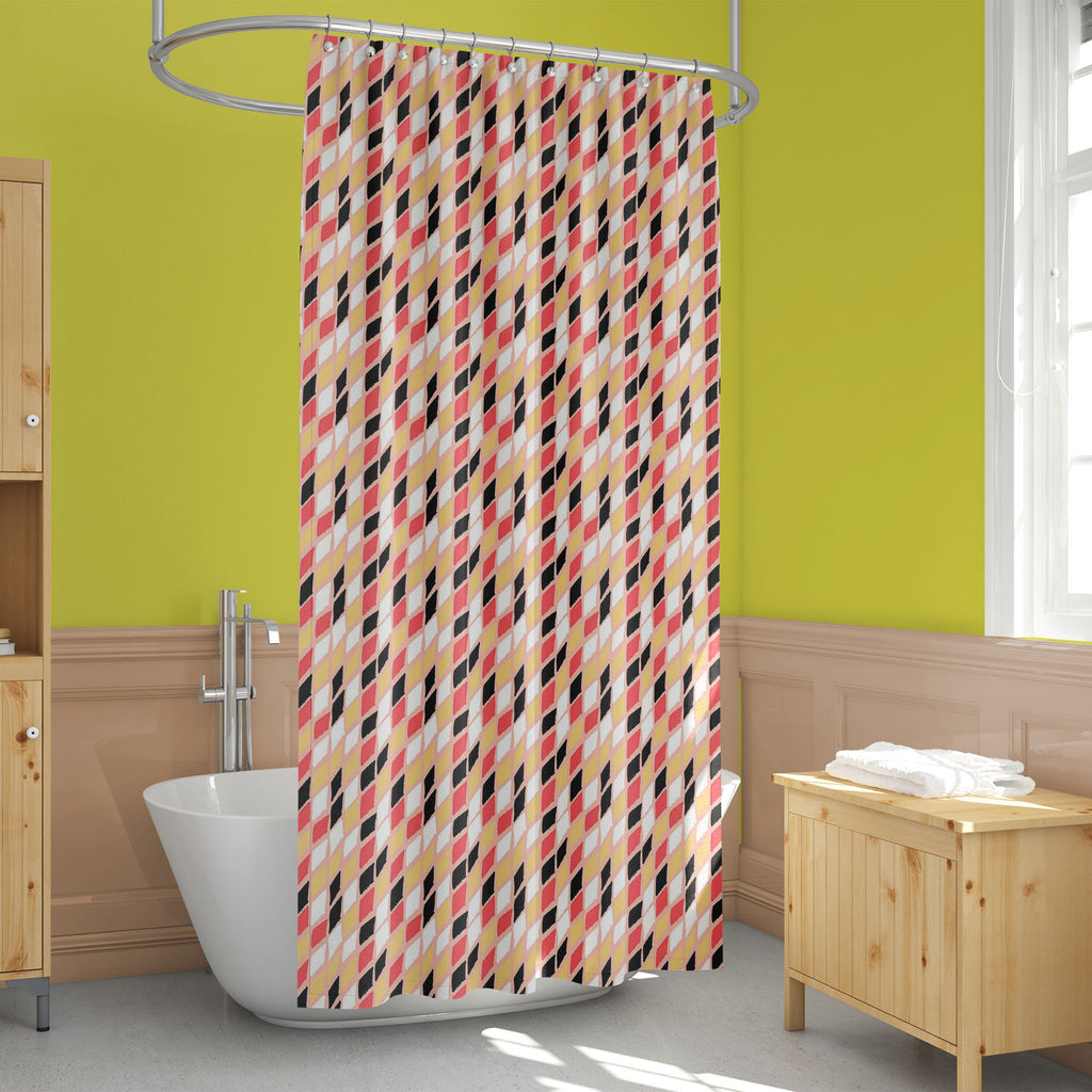 Harlequin Washable Waterproof Shower Curtain-Shower Curtains-CUR_SH_EL-IC 5007594 IC 5007594, Abstract Expressionism, Abstracts, Ancient, Art and Paintings, Bohemian, Brush Stroke, Check, Culture, Drawing, Ethnic, Geometric, Geometric Abstraction, Graffiti, Hand Drawn, Historical, Illustrations, Medieval, Patterns, Plaid, Retro, Semi Abstract, Stripes, Traditional, Tribal, Vintage, Watercolour, World Culture, harlequin, washable, waterproof, shower, curtain, abstract, argyle, art, background, block, boho, b