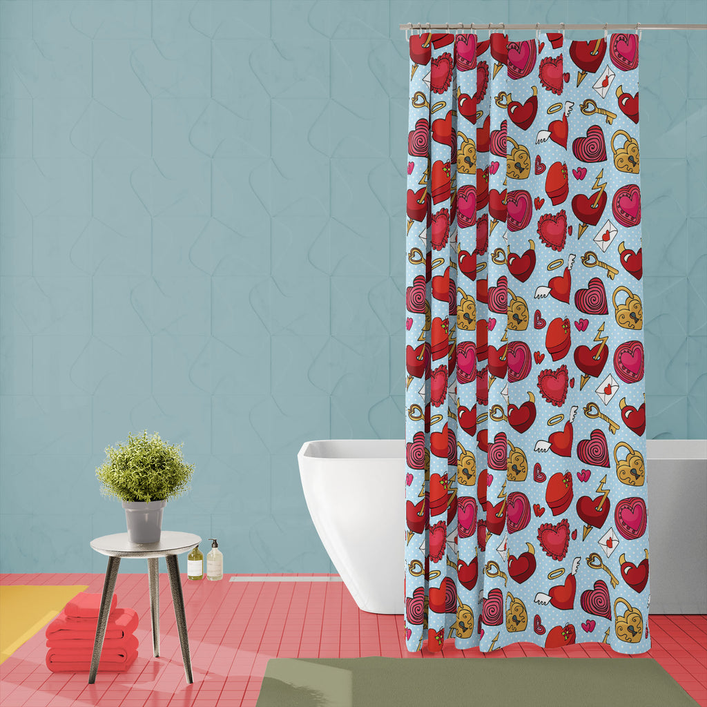 Valentine Love Washable Waterproof Shower Curtain-Shower Curtains-CUR_SH_EL-IC 5007597 IC 5007597, Abstract Expressionism, Abstracts, Ancient, Animated Cartoons, Art and Paintings, Caricature, Cartoons, Decorative, Digital, Digital Art, Drawing, Graphic, Hearts, Historical, Holidays, Icons, Love, Medieval, Patterns, Retro, Romance, Semi Abstract, Signs, Signs and Symbols, Symbols, Vintage, Wedding, valentine, washable, waterproof, shower, curtain, abstract, angel, art, backdrop, background, beautiful, box, 