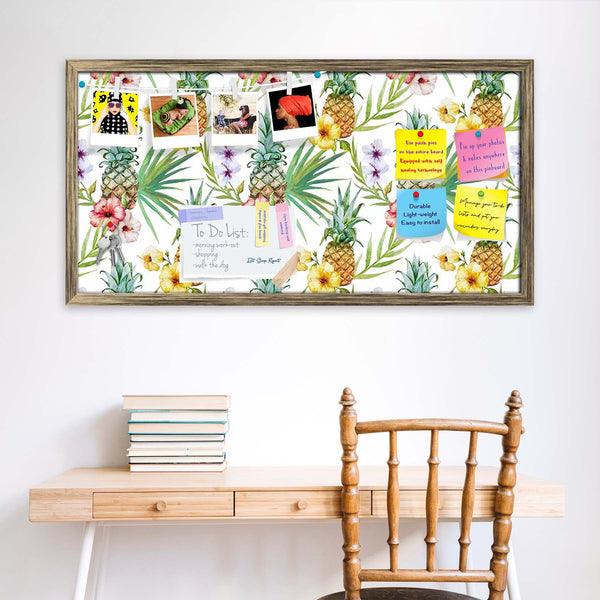 Pineapples & Hibiscus Bulletin Board Notice Pin Board Soft Board | Framed-Bulletin Boards Framed-BLB_FR-IC 5007603 IC 5007603, Abstract Expressionism, Abstracts, Art and Paintings, Botanical, Digital, Digital Art, Floral, Flowers, Fruit and Vegetable, Fruits, Graphic, Hawaiian, Holidays, Illustrations, Nature, Patterns, Scenic, Semi Abstract, Signs, Signs and Symbols, Tropical, Watercolour, pineapples, hibiscus, bulletin, board, notice, pin, vision, soft, combo, with, thumb, push, pins, sticky, notes, antiq