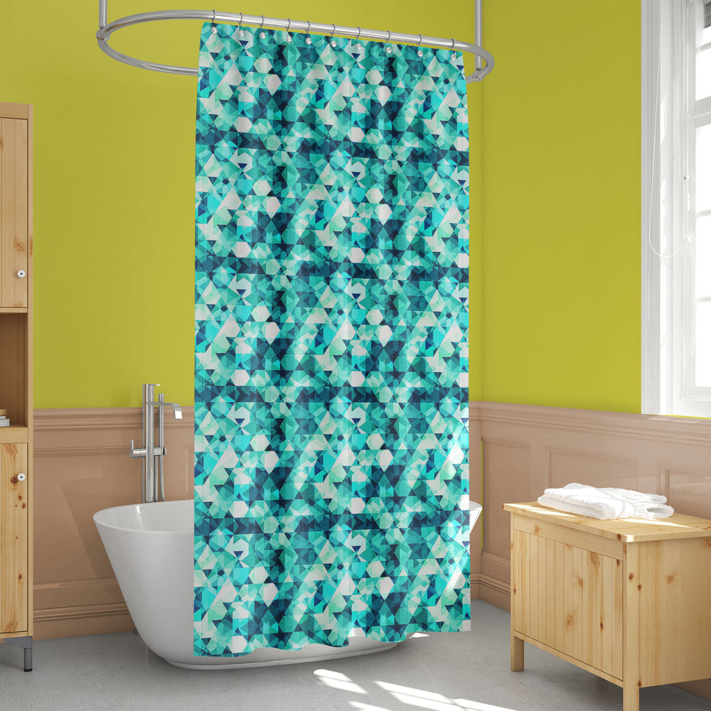 Blue Crystal D1 Washable Waterproof Shower Curtain-Shower Curtains-CUR_SH_EL-IC 5007605 IC 5007605, Abstract Expressionism, Abstracts, Diamond, Digital, Digital Art, Fashion, Geometric, Geometric Abstraction, Graphic, Illustrations, Marble and Stone, Modern Art, Parents, Patterns, Retro, Semi Abstract, Signs, Signs and Symbols, Symbols, Triangles, blue, crystal, d1, washable, waterproof, shower, curtain, abstract, background, beauty, brilliant, clear, decor, decoration, design, element, expensive, facet, ge