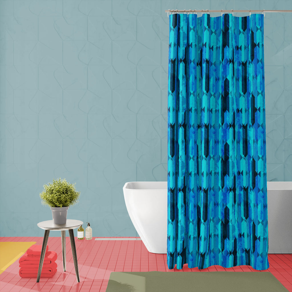 Blue Crystal D2 Washable Waterproof Shower Curtain-Shower Curtains-CUR_SH_EL-IC 5007606 IC 5007606, Abstract Expressionism, Abstracts, Ancient, Art and Paintings, Decorative, Diamond, Digital, Digital Art, Geometric, Geometric Abstraction, Graphic, Historical, Illustrations, Marble and Stone, Medieval, Modern Art, Patterns, Retro, Semi Abstract, Signs, Signs and Symbols, Triangles, Vintage, blue, crystal, d2, washable, waterproof, shower, curtain, abstract, art, artistic, backdrop, background, beautiful, be