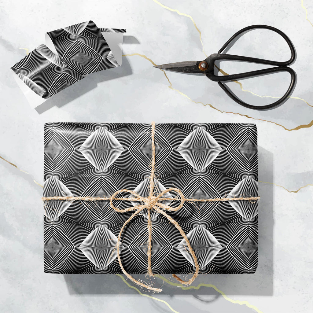 Monochrome Diamond D3 Art & Craft Gift Wrapping Paper-Wrapping Papers-WRP_PP-IC 5007607 IC 5007607, Abstract Expressionism, Abstracts, Art and Paintings, Black, Black and White, Circle, Diamond, Digital, Digital Art, Geometric, Geometric Abstraction, Graphic, Grid Art, Illustrations, Modern Art, Patterns, Semi Abstract, Signs, Signs and Symbols, Stripes, White, monochrome, d3, art, craft, gift, wrapping, paper, abstract, abstraction, background, circular, curve, design, diagonal, ellipse, endless, futuristi