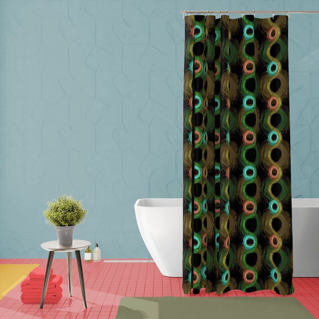 Fluffy Circles D2 Washable Waterproof Shower Curtain-Shower Curtains-CUR_SH_EL-IC 5007610 IC 5007610, Abstract Expressionism, Abstracts, Ancient, Art and Paintings, Black and White, Botanical, Circle, Dots, Drawing, Fashion, Floral, Flowers, Geometric, Geometric Abstraction, God Ram, Hinduism, Historical, Illustrations, Medieval, Nature, Patterns, Retro, Semi Abstract, Signs, Signs and Symbols, Vintage, White, fluffy, circles, d2, washable, waterproof, shower, curtain, abstract, art, background, circular, c
