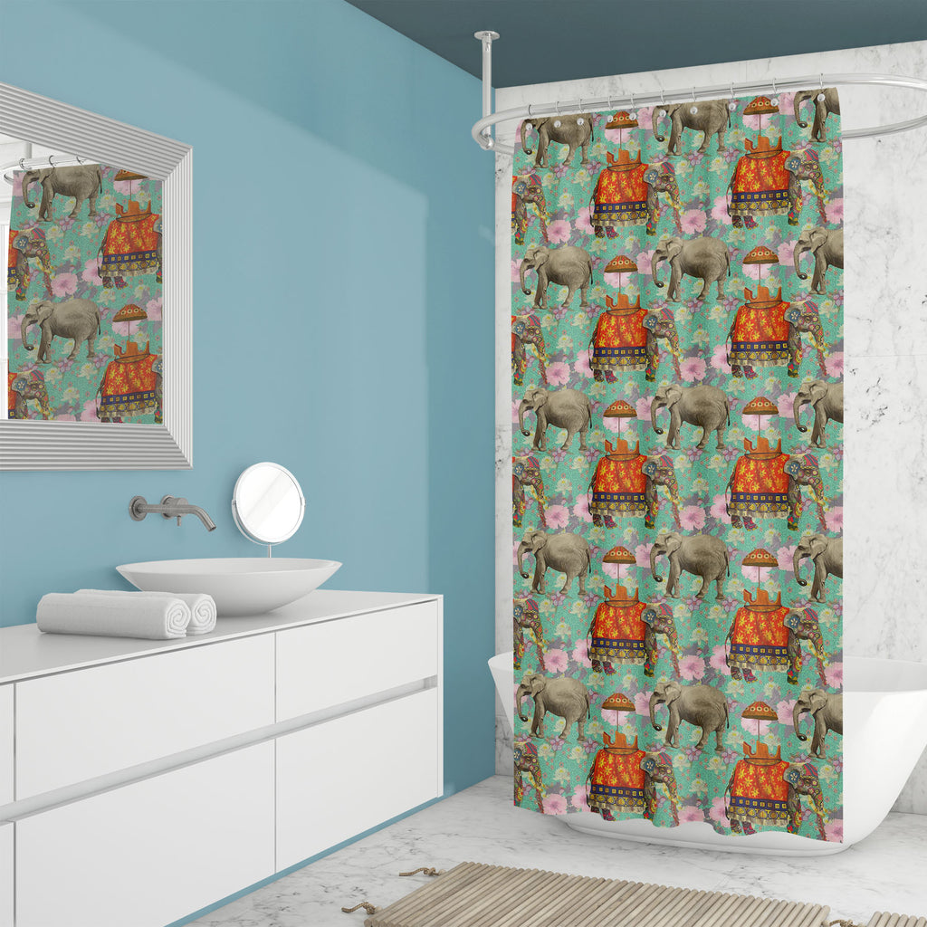 Elephant Pattern D2 Washable Waterproof Shower Curtain-Shower Curtains-CUR_SH_EL-IC 5007629 IC 5007629, Art and Paintings, Botanical, Floral, Flowers, Hand Drawn, Indian, Nature, Patterns, Scenic, Signs, Signs and Symbols, elephant, pattern, d2, washable, waterproof, shower, curtain, lotus, flower, india, seamless, art, background, design, exotic, hand, drawn, wild, life, artzfolio, shower curtain, bathroom curtain, eyelet shower curtain, waterproof shower curtain, kids shower curtain, washable curtain, 7fe