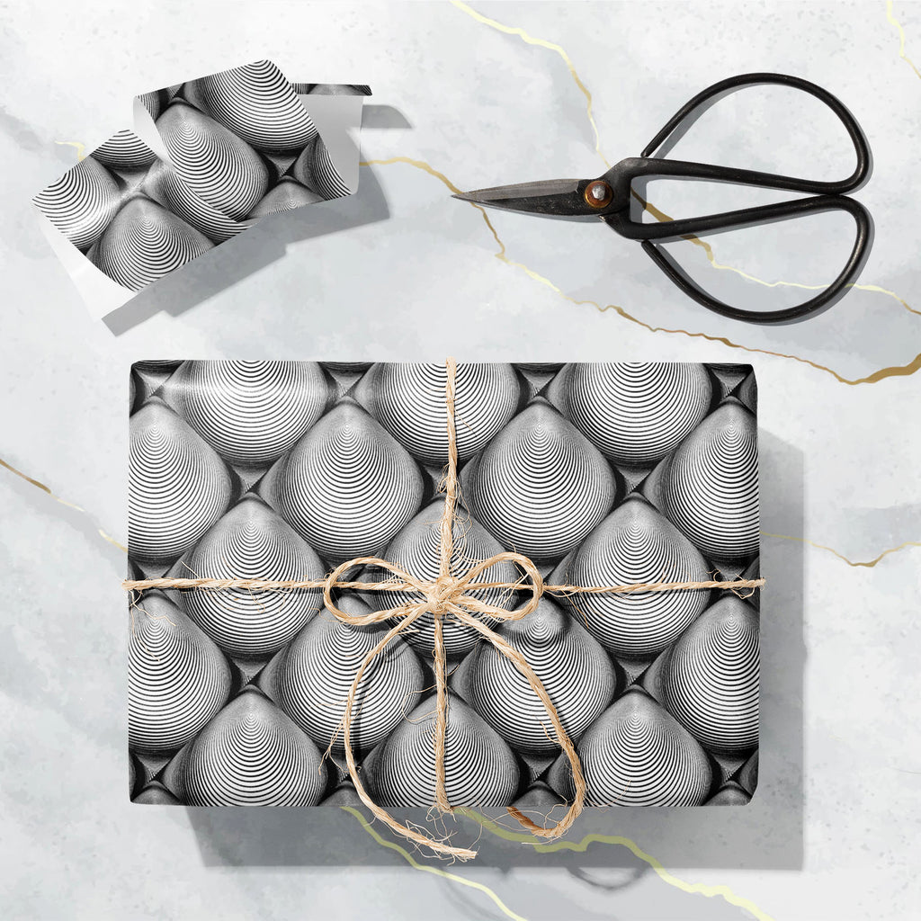 Monochrome Cone Art & Craft Gift Wrapping Paper-Wrapping Papers-WRP_PP-IC 5007631 IC 5007631, Abstract Expressionism, Abstracts, Art and Paintings, Black, Black and White, Circle, Digital, Digital Art, Eygptian, Geometric, Geometric Abstraction, Graphic, Grid Art, Illustrations, Modern Art, Patterns, Semi Abstract, Signs, Signs and Symbols, Stripes, White, monochrome, cone, art, craft, gift, wrapping, paper, abstract, abstraction, arc, arch, background, bend, circular, convex, creative, curve, design, diago