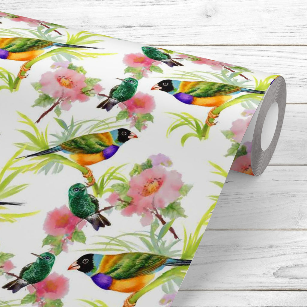 Tropical Beauty Wallpaper Roll-Wallpapers Peel & Stick-WAL_PA-IC 5007638 IC 5007638, Animals, Art and Paintings, Birds, Black and White, Botanical, Drawing, Floral, Flowers, Illustrations, Nature, Paintings, Patterns, Retro, Scenic, Signs, Signs and Symbols, Tropical, Watercolour, White, beauty, wallpaper, roll, art, artistic, background, beautiful, branches, brown, colorful, colors, decor, decoration, design, drawn, elegance, elements, exotic, feathers, green, hand, illustration, image, leaves, ornate, pai