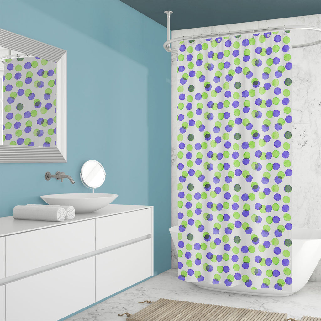 Watercolor Dots D4 Washable Waterproof Shower Curtain-Shower Curtains-CUR_SH_EL-IC 5007645 IC 5007645, Abstract Expressionism, Abstracts, Art and Paintings, Black and White, Circle, Digital, Digital Art, Dots, Drawing, Geometric, Geometric Abstraction, Graphic, Hand Drawn, Illustrations, Modern Art, Patterns, Semi Abstract, Signs, Signs and Symbols, Splatter, Watercolour, White, watercolor, d4, washable, waterproof, shower, curtain, abstract, art, artistic, backdrop, background, blot, blue, bright, brush, b
