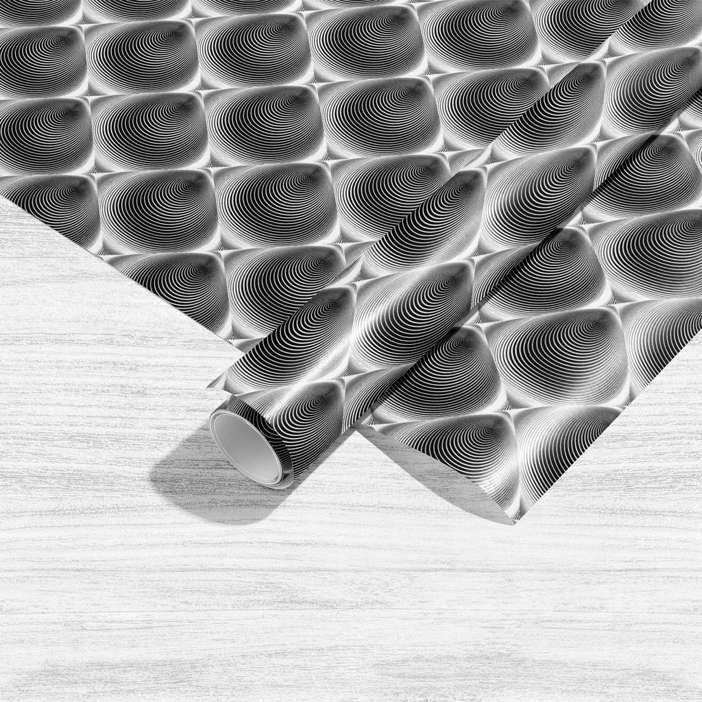 Monochrome Cone Illusion Art & Craft Gift Wrapping Paper-Wrapping Papers-WRP_PP-IC 5007653 IC 5007653, Abstract Expressionism, Abstracts, Art and Paintings, Black, Black and White, Circle, Digital, Digital Art, Eygptian, Geometric, Geometric Abstraction, Graphic, Grid Art, Illustrations, Modern Art, Patterns, Semi Abstract, Signs, Signs and Symbols, Stripes, White, monochrome, cone, illusion, art, craft, gift, wrapping, paper, abstract, abstraction, arc, arch, background, bend, circular, convex, creative, c
