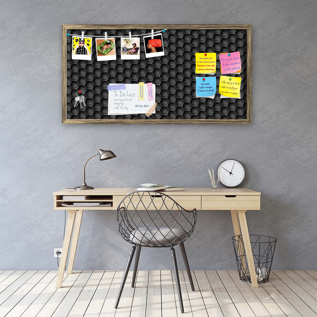 Hexagons Bulletin Board Notice Pin Board Soft Board | Framed-Bulletin Boards Framed-BLB_FR-IC 5007660 IC 5007660, Abstract Expressionism, Abstracts, Black, Black and White, Digital, Digital Art, Geometric, Geometric Abstraction, Graphic, Grid Art, Hexagon, Honeycomb, Illustrations, Modern Art, Patterns, Semi Abstract, Signs, Signs and Symbols, Metallic, hexagons, bulletin, board, notice, pin, soft, framed, metal, carbon, texture, background, pattern, metals, abstract, backdrop, chrome, closeup, concept, dar