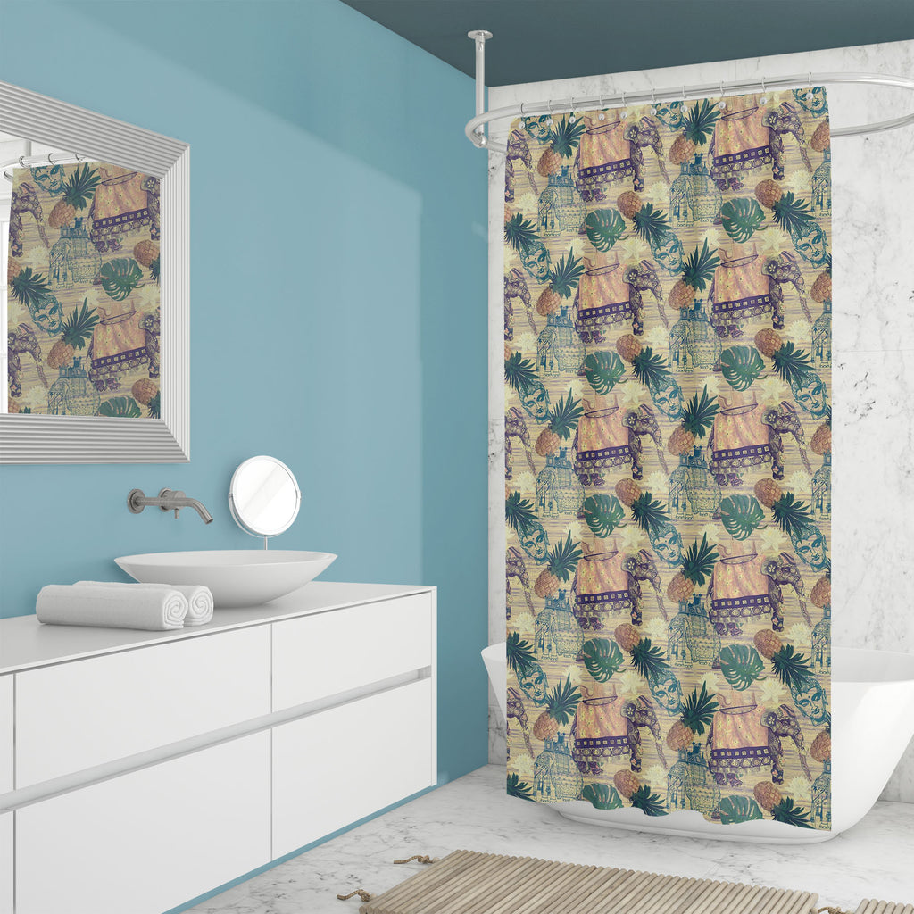 Elephant Pattern D5 Washable Waterproof Shower Curtain-Shower Curtains-CUR_SH_EL-IC 5007663 IC 5007663, Ancient, Botanical, Drawing, Floral, Flowers, Historical, Illustrations, Indian, Medieval, Nature, Patterns, Retro, Signs, Signs and Symbols, Vintage, elephant, pattern, d5, washable, waterproof, shower, curtain, design, elephants, exotic, illustration, jungles, lotus, old, seamless, artzfolio, shower curtain, bathroom curtain, eyelet shower curtain, waterproof shower curtain, kids shower curtain, washabl