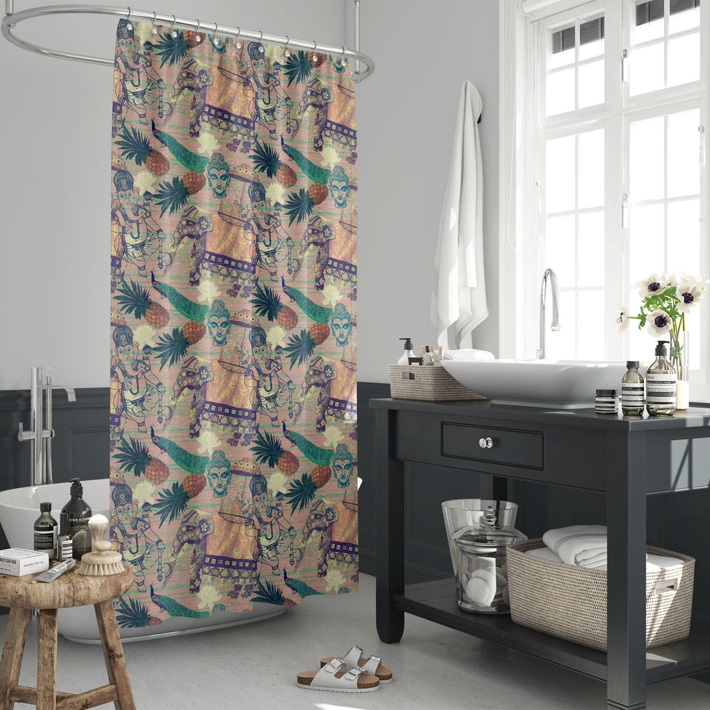 Elephant Pattern D6 Washable Waterproof Shower Curtain-Shower Curtains-CUR_SH_EL-IC 5007664 IC 5007664, Ancient, Botanical, Drawing, Floral, Flowers, Historical, Illustrations, Indian, Medieval, Nature, Patterns, Retro, Signs, Signs and Symbols, Vintage, elephant, pattern, d6, washable, waterproof, shower, curtain, design, elephants, exotic, illustration, jungles, lotus, old, seamless, artzfolio, shower curtain, bathroom curtain, eyelet shower curtain, waterproof shower curtain, kids shower curtain, washabl