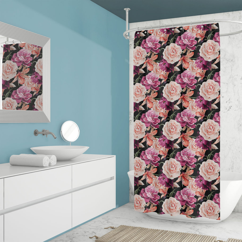 Roses D1 Washable Waterproof Shower Curtain-Shower Curtains-CUR_SH_EL-IC 5007666 IC 5007666, Abstract Expressionism, Abstracts, Ancient, Art and Paintings, Black and White, Botanical, Fashion, Floral, Flowers, Historical, Illustrations, Medieval, Nature, Paintings, Patterns, Scenic, Semi Abstract, Signs, Signs and Symbols, Vintage, Watercolour, White, roses, d1, washable, waterproof, shower, curtain, rose, pattern, peony, seamless, abstract, watercolor, flower, background, vector, bouquet, motif, design, ac