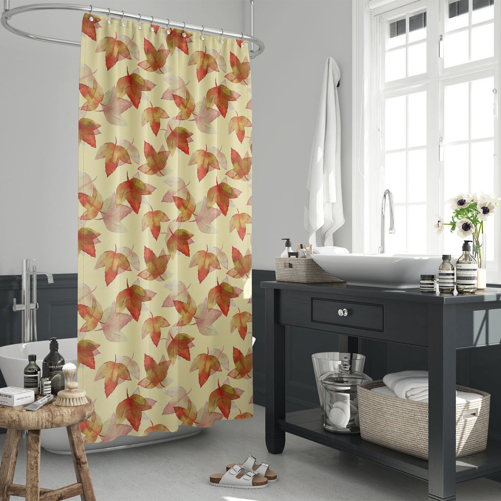 Autumn Leaves D3 Washable Waterproof Shower Curtain-Shower Curtains-CUR_SH_EL-IC 5007681 IC 5007681, Botanical, Drawing, Fashion, Floral, Flowers, Illustrations, Nature, Patterns, Scenic, Seasons, Signs, Signs and Symbols, Sketches, Watercolour, autumn, leaves, d3, washable, waterproof, shower, curtain, background, beautiful, colore, creative, creativity, decor, decoration, design, drawn, effect, elegance, elegant, element, hand, illustration, image, interior, objects, painted, pattern, plant, raster, repet