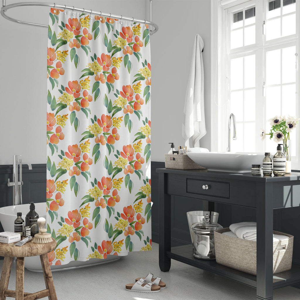 Watercolor Leaves & Flowers Washable Waterproof Shower Curtain-Shower Curtains-CUR_SH_EL-IC 5007685 IC 5007685, Abstract Expressionism, Abstracts, Botanical, Drawing, Fashion, Floral, Flowers, Illustrations, Nature, Patterns, Scenic, Semi Abstract, Signs, Signs and Symbols, Watercolour, watercolor, leaves, washable, waterproof, shower, curtain, abstract, background, beautiful, blossom, branch, card, colore, composition, creative, decor, decoration, design, drawn, ecology, effect, elegant, element, grass, ha