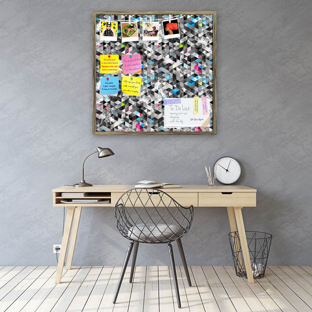 Abstract Grunge Triangle Bulletin Board Notice Pin Board Soft Board | Framed - Bulletin Boards Framed - ArtzFolio.com
