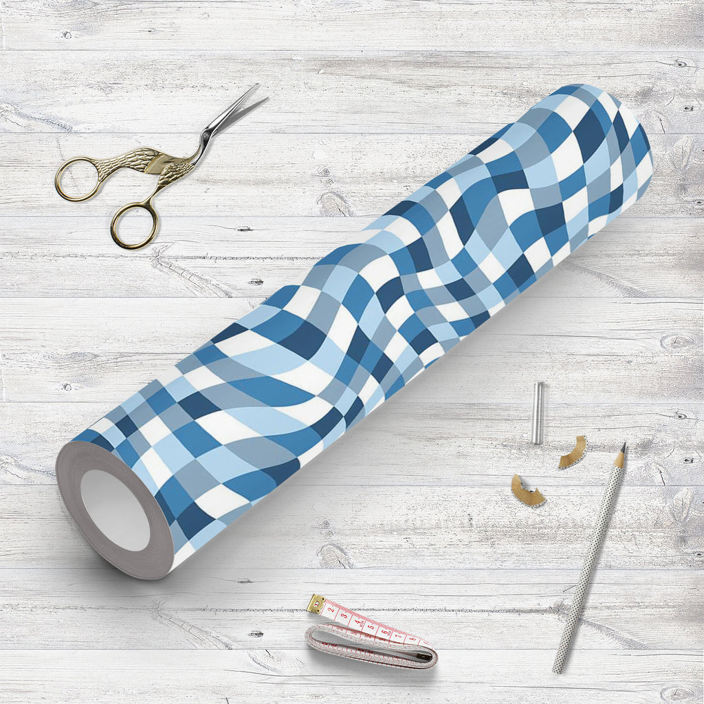 Abstract Blue Plaid Texture Wallpaper Roll - Wallpapers Peel & Stick - ArtzFolio.com