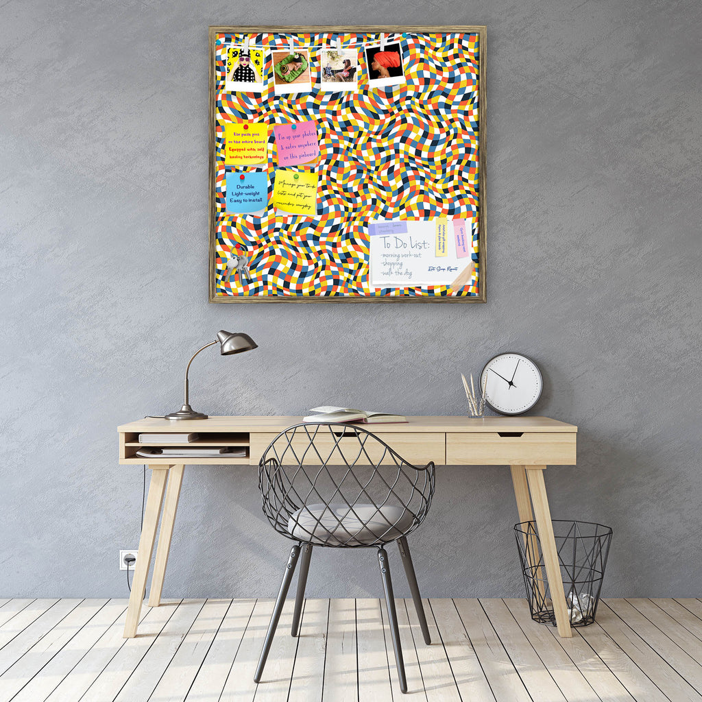 Abstract Color Plaid Texture Bulletin Board Notice Pin Board Soft Board | Framed - Bulletin Boards Framed - ArtzFolio.com