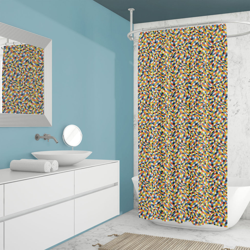 Abstract Color Plaid Texture Washable Waterproof Shower Curtain - Shower Curtains - ArtzFolio.com