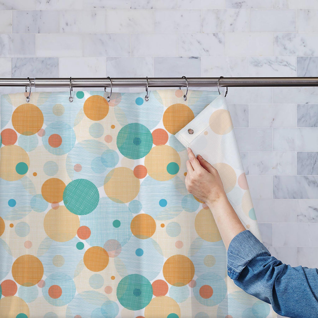 Abstract Circles D1 Washable Waterproof Shower Curtain - Shower Curtains - ArtzFolio.com