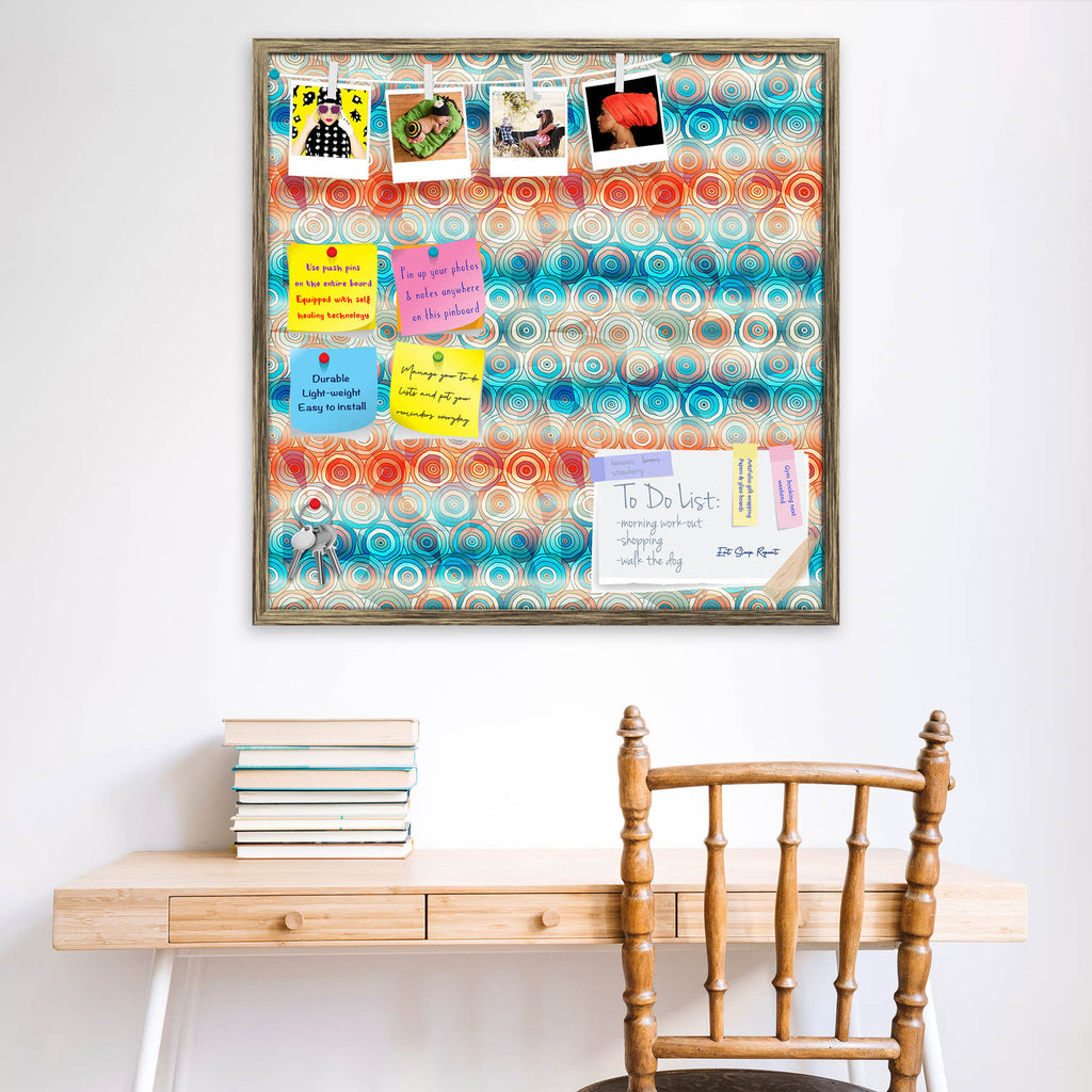 Abstract Colored Circles Bulletin Board Notice Pin Board Soft Board | Framed - Bulletin Boards Framed - ArtzFolio.com