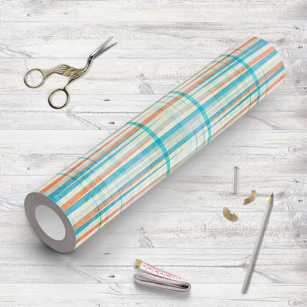 Abstract Blue Lines Wallpaper Roll - Wallpapers Peel & Stick - ArtzFolio.com