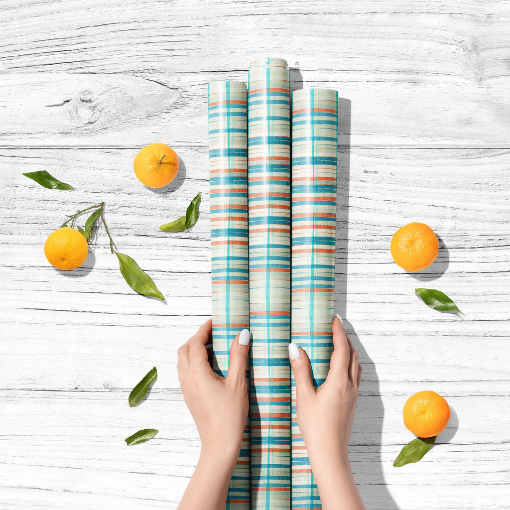 Abstract Blue Lines Art & Craft Gift Wrapping Paper - Wrapping Papers - ArtzFolio.com