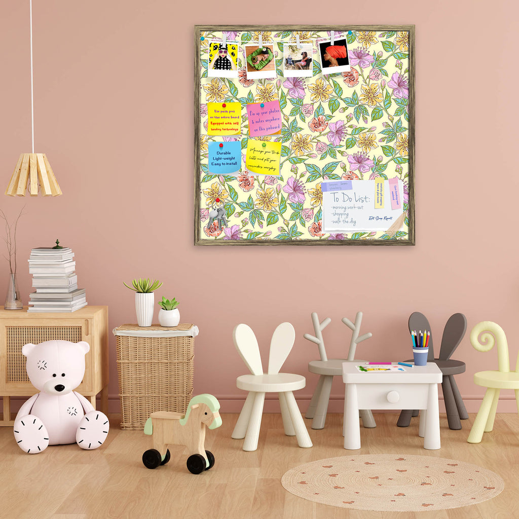 Spring Flowers & Leaves Bulletin Board Notice Pin Board Soft Board | Framed-Bulletin Boards Framed-BLB_FR-IC 5007852 IC 5007852, Ancient, Art and Paintings, Black, Black and White, Botanical, Culture, Decorative, Digital, Digital Art, Drawing, Ethnic, Floral, Flowers, Graphic, Hand Drawn, Historical, Illustrations, Medieval, Nature, Paintings, Patterns, Retro, Scenic, Signs, Signs and Symbols, Sketches, Traditional, Tribal, Vintage, White, World Culture, spring, leaves, bulletin, board, notice, pin, soft, f