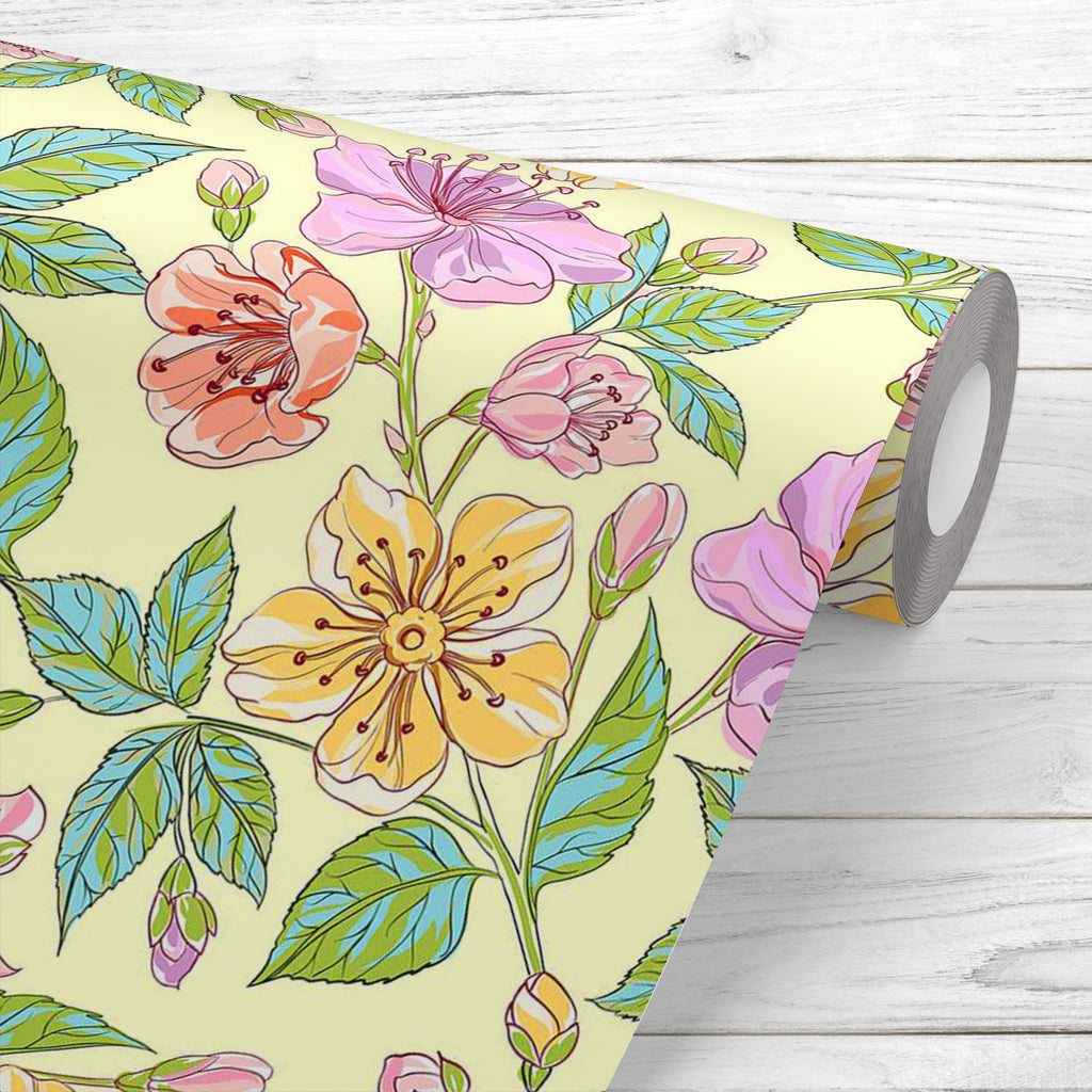 Spring Flowers & Leaves Wallpaper Roll-Wallpapers Peel & Stick-WAL_PA-IC 5007852 IC 5007852, Ancient, Art and Paintings, Black, Black and White, Botanical, Culture, Decorative, Digital, Digital Art, Drawing, Ethnic, Floral, Flowers, Graphic, Hand Drawn, Historical, Illustrations, Medieval, Nature, Paintings, Patterns, Retro, Scenic, Signs, Signs and Symbols, Sketches, Traditional, Tribal, Vintage, White, World Culture, spring, leaves, wallpaper, roll, art, artwork, background, beautiful, bloom, blooming, bl