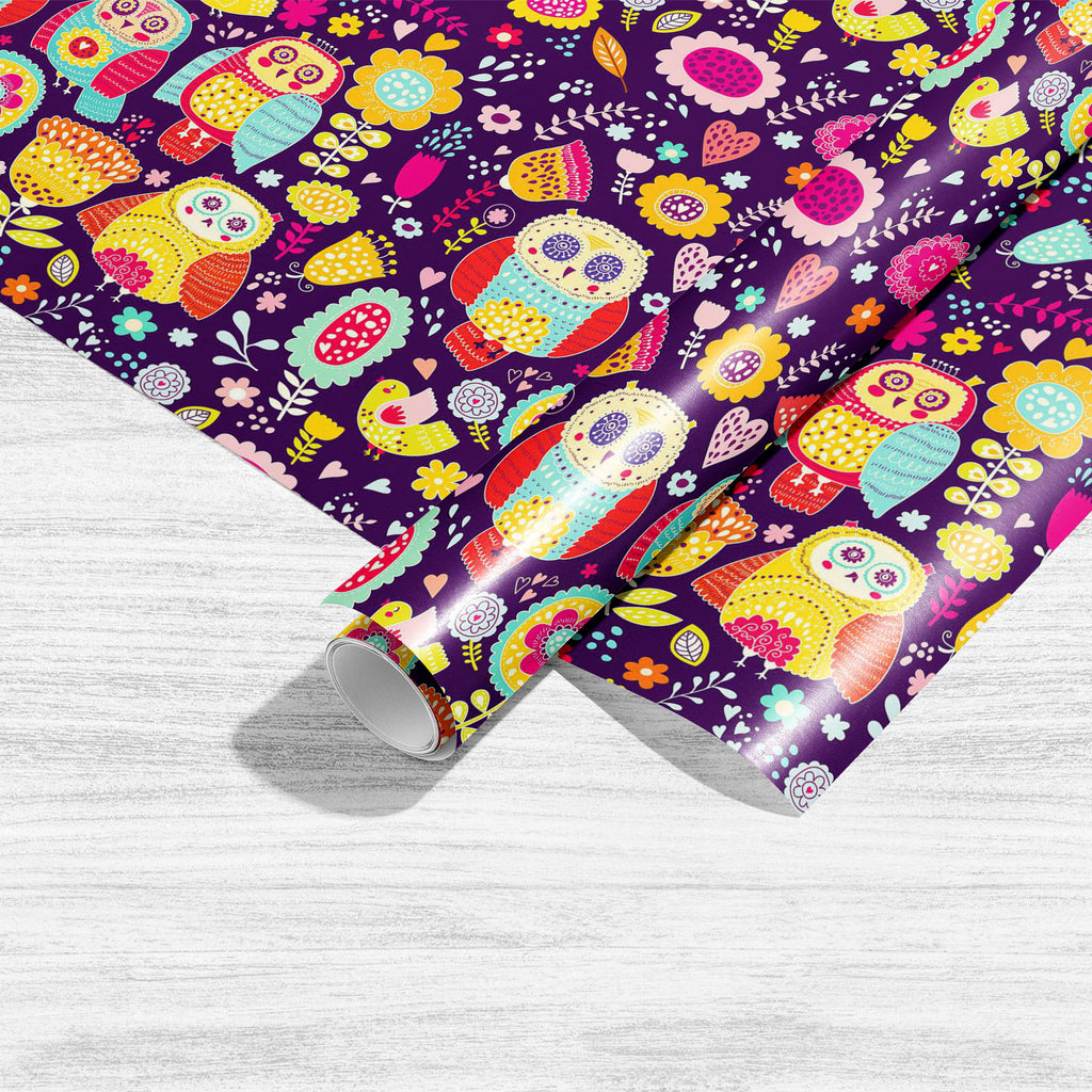 Cheerful Owls And Flowers D2 Art & Craft Gift Wrapping Paper-Wrapping Papers-WRP_PP-IC 5007854 IC 5007854, Animals, Animated Cartoons, Baby, Birds, Birthday, Botanical, Caricature, Cartoons, Children, Decorative, Floral, Flowers, Holidays, Illustrations, Kids, Nature, Patterns, Seasons, Signs, Signs and Symbols, cheerful, owls, and, d2, art, craft, gift, wrapping, paper, spring, animal, background, bird, birth, card, cartoon, character, childish, cover, cute, decor, decoration, design, flower, fun, funny, g