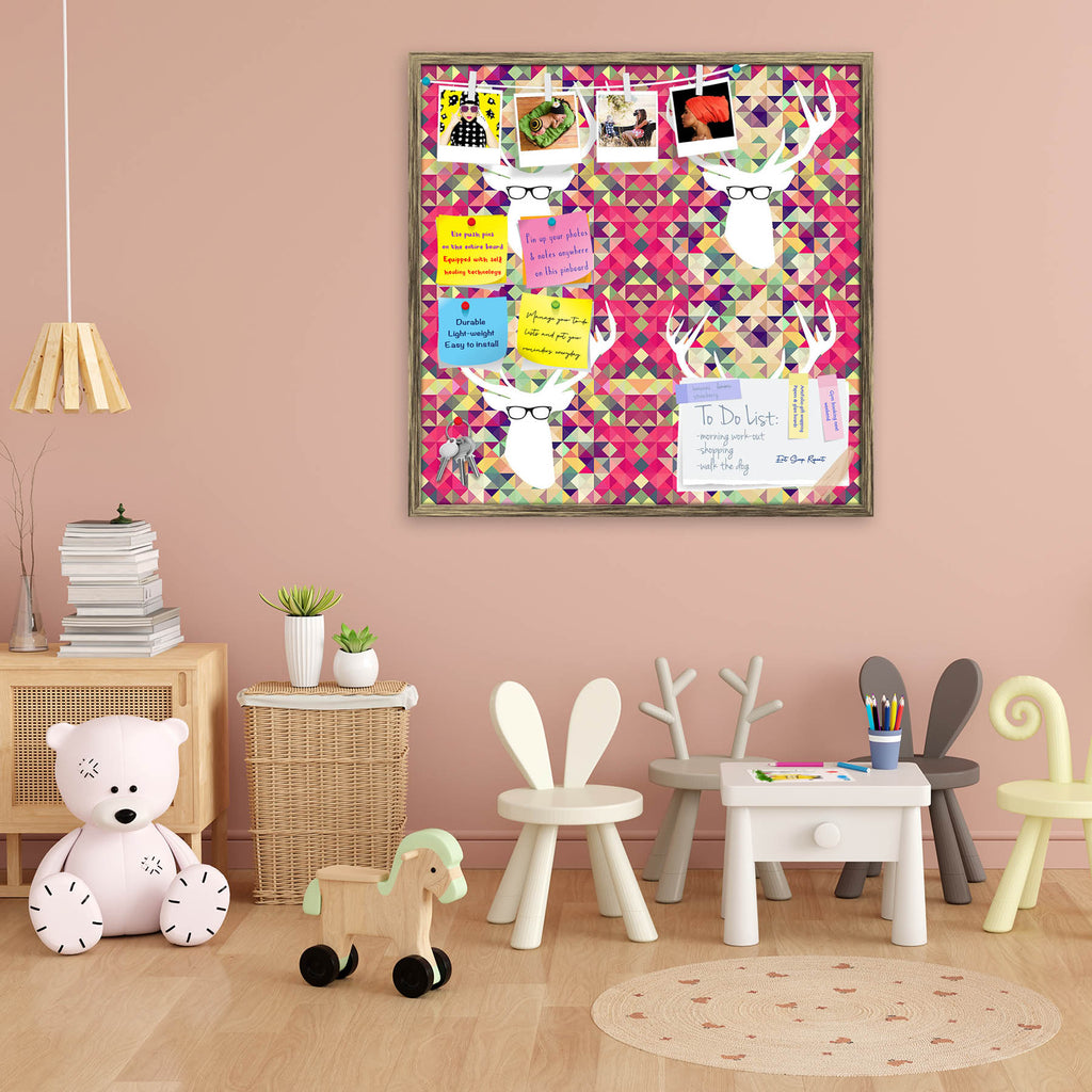 Vintage Triangle with Hipster Reindeer Bulletin Board Notice Pin Board Soft Board | Framed-Bulletin Boards Framed-BLB_FR-IC 5007857 IC 5007857, Abstract Expressionism, Abstracts, Ancient, Decorative, Diamond, Digital, Digital Art, Fashion, Geometric, Geometric Abstraction, Graphic, Hipster, Historical, Icons, Illustrations, Medieval, Modern Art, Patterns, Retro, Semi Abstract, Signs, Signs and Symbols, Triangles, Vintage, triangle, with, reindeer, bulletin, board, notice, pin, soft, framed, abstract, aged, 