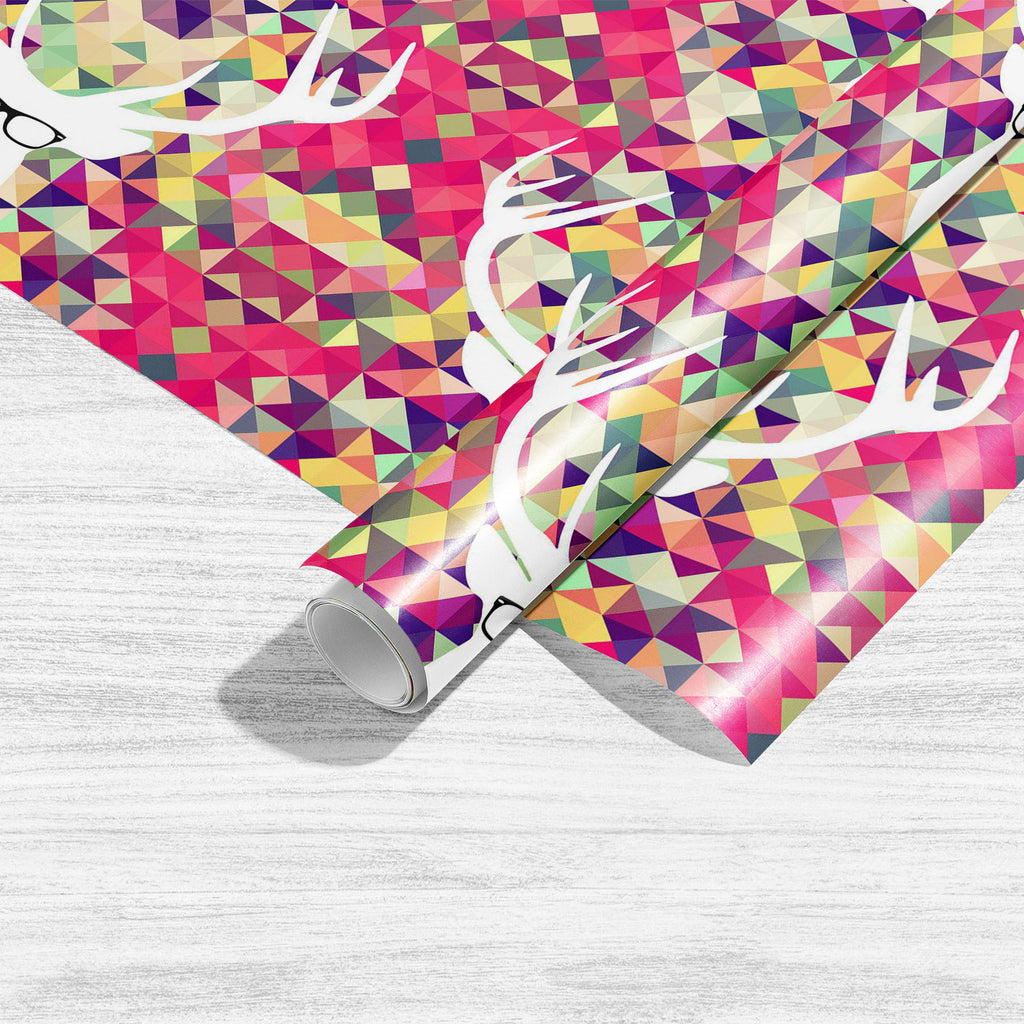Vintage Triangle with Hipster Reindeer Art & Craft Gift Wrapping Paper-Wrapping Papers-WRP_PP-IC 5007857 IC 5007857, Abstract Expressionism, Abstracts, Ancient, Decorative, Diamond, Digital, Digital Art, Fashion, Geometric, Geometric Abstraction, Graphic, Hipster, Historical, Icons, Illustrations, Medieval, Modern Art, Patterns, Retro, Semi Abstract, Signs, Signs and Symbols, Triangles, Vintage, triangle, with, reindeer, art, craft, gift, wrapping, paper, abstract, aged, backdrop, background, colorful, comp