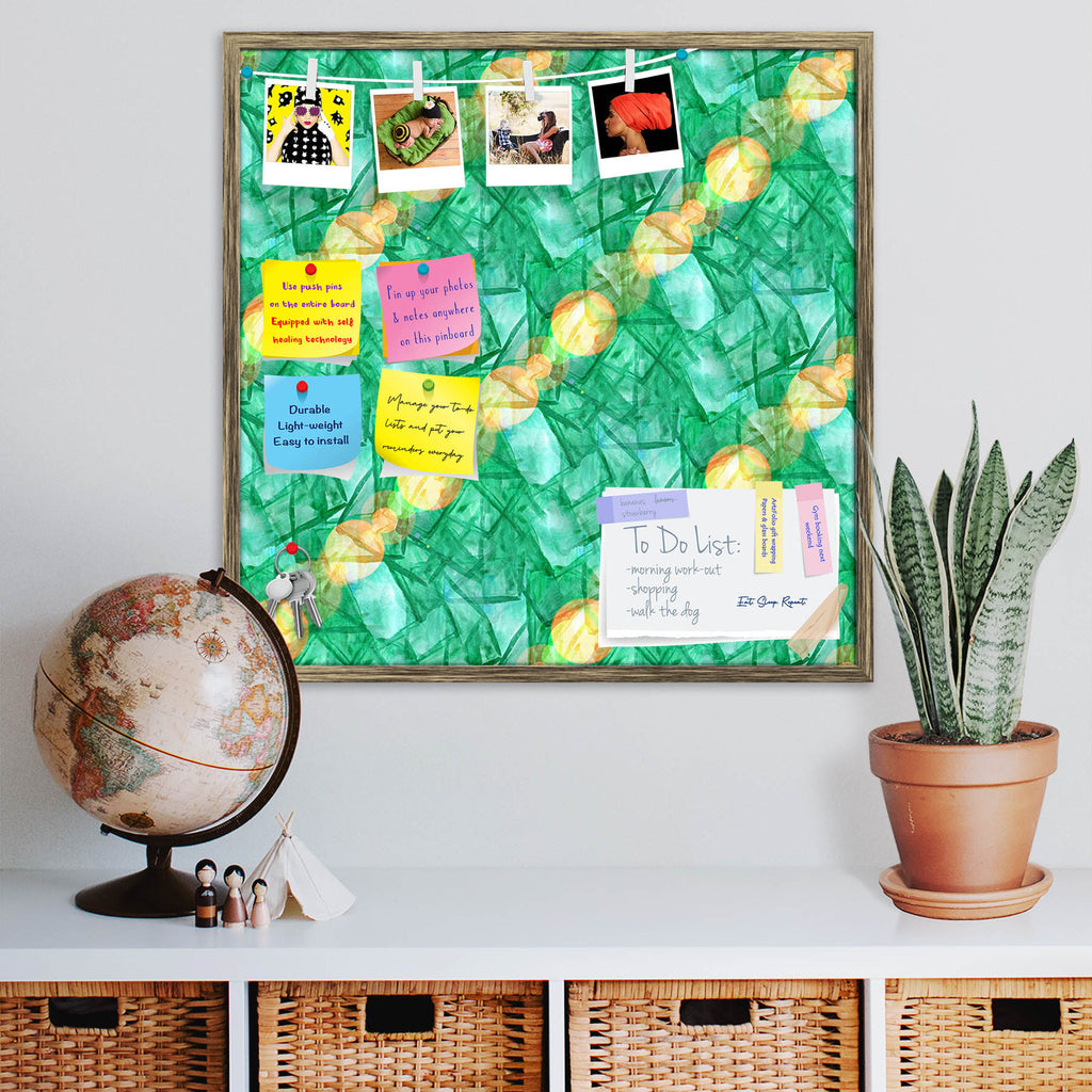 Abstract Watercolor Green Bokeh Bulletin Board Notice Pin Board Soft Board | Framed - Bulletin Boards Framed - ArtzFolio.com