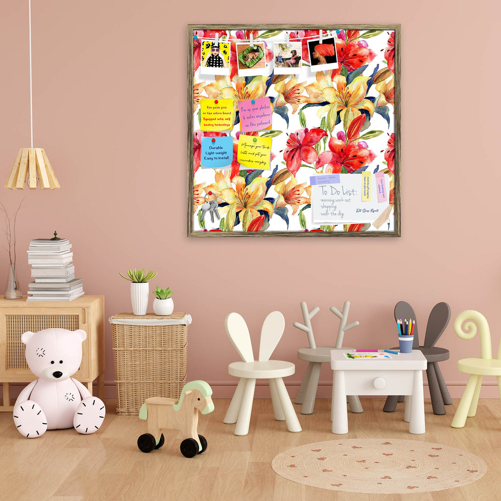 Watercolor Lily Flowers Bulletin Board Notice Pin Board Soft Board | Framed-Bulletin Boards Framed-BLB_FR-IC 5007866 IC 5007866, Ancient, Art and Paintings, Botanical, Calligraphy, Decorative, Digital, Digital Art, Floral, Flowers, Graphic, Historical, Illustrations, Medieval, Nature, Paintings, Patterns, Retro, Scenic, Signs, Signs and Symbols, Vintage, Watercolour, watercolor, lily, bulletin, board, notice, pin, soft, framed, bloom, blossom, branch, card, design, fabric, illustration, invitation, leaf, or