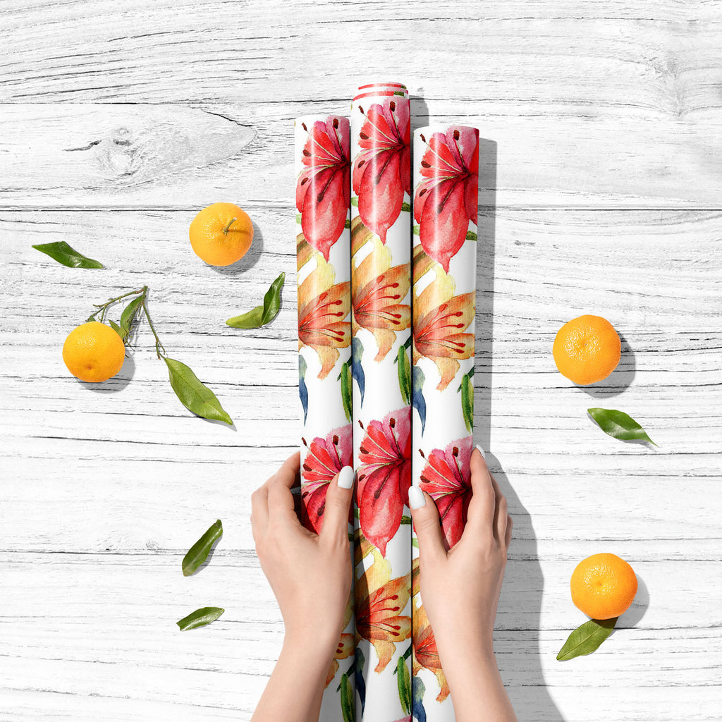 Watercolor Lily Flowers Art & Craft Gift Wrapping Paper-Wrapping Papers-WRP_PP-IC 5007866 IC 5007866, Ancient, Art and Paintings, Botanical, Calligraphy, Decorative, Digital, Digital Art, Floral, Flowers, Graphic, Historical, Illustrations, Medieval, Nature, Paintings, Patterns, Retro, Scenic, Signs, Signs and Symbols, Vintage, Watercolour, watercolor, lily, art, craft, gift, wrapping, paper, bloom, blossom, branch, card, design, fabric, illustration, invitation, leaf, ornament, painting, pattern, plant, po