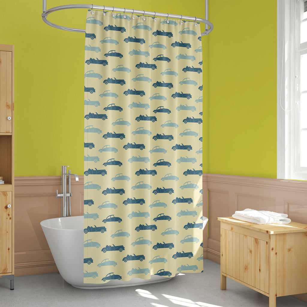 Retro Cars D2 Washable Waterproof Shower Curtain-Shower Curtains-CUR_SH_EL-IC 5007870 IC 5007870, American, Ancient, Animated Cartoons, Art and Paintings, Art Deco, Automobiles, Baby, Caricature, Cars, Cartoons, Children, Cities, City Views, Culture, Ethnic, Historical, Illustrations, Kids, Medieval, Paintings, Patterns, Retro, Signs, Signs and Symbols, Sports, Symbols, Traditional, Transportation, Travel, Tribal, Urban, Vehicles, Vintage, World Culture, d2, washable, waterproof, shower, curtain, art, deco,