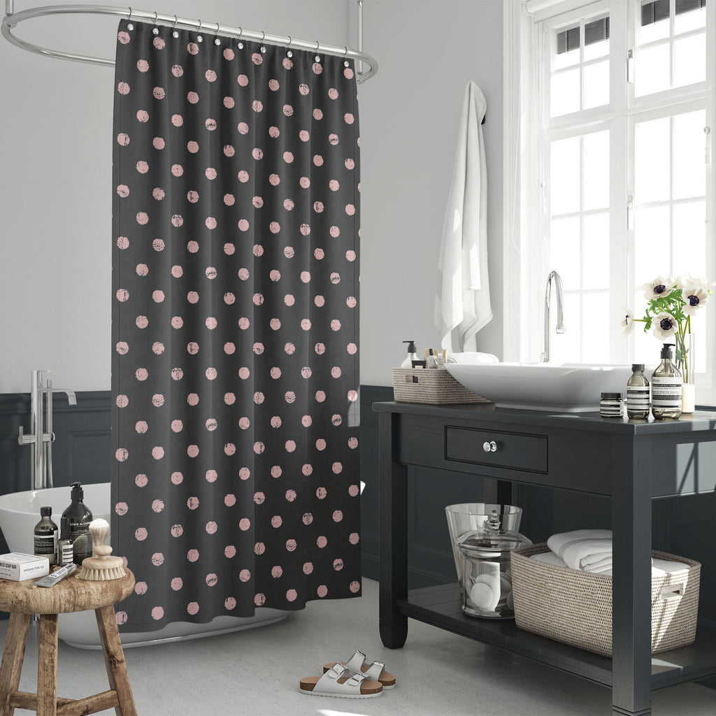 Polka Dots D1 Washable Waterproof Shower Curtain-Shower Curtains-CUR_SH_EL-IC 5007871 IC 5007871, Ancient, Black, Black and White, Circle, Digital, Digital Art, Dots, Graphic, Hipster, Historical, Illustrations, Medieval, Patterns, Retro, Signs, Signs and Symbols, Vintage, polka, d1, washable, waterproof, shower, curtain, background, blackboard, card, chalk, chalkboard, color, cool, design, dot, element, fabric, graphics, greeting, grunge, grungy, hip, illustration, line, paper, pastel, pattern, pink, postc