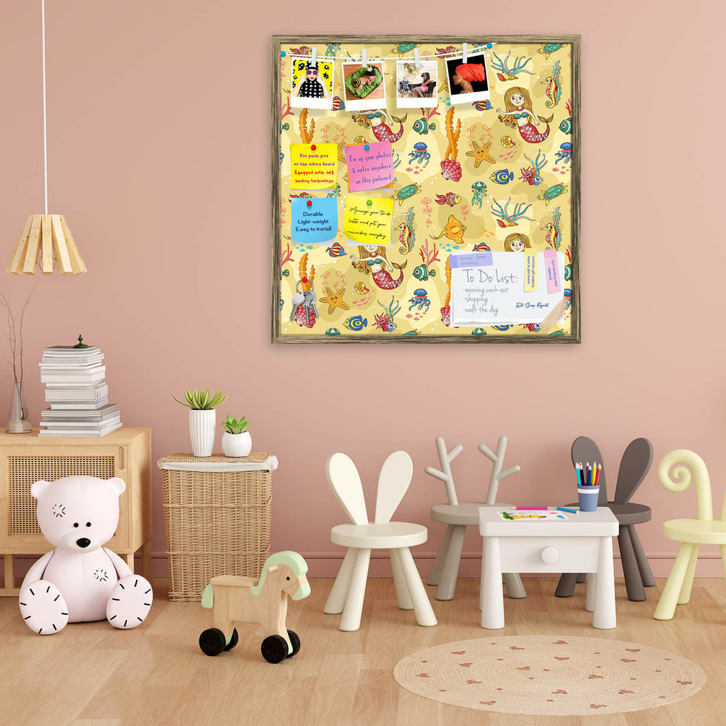 Mermaids & Fishes Bulletin Board Notice Pin Board Soft Board | Framed-Bulletin Boards Framed-BLB_FR-IC 5007875 IC 5007875, Animals, Animated Cartoons, Art and Paintings, Caricature, Cartoons, Illustrations, Mermaid, Nature, Paintings, Patterns, Scenic, Tropical, Wildlife, mermaids, fishes, bulletin, board, notice, pin, soft, framed, aquatic, bright, bubble, cartoon, characters, climate, cockleshell, colored, coral, cute, deep, discovery, diving, fish, fishing, freshwater, girl, goldfish, horse, jellyfish, l