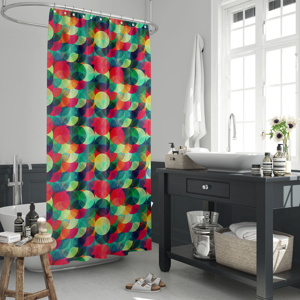 Colorful Grunge Circle Washable Waterproof Shower Curtain-Shower Curtains-CUR_SH_EL-IC 5007878 IC 5007878, Abstract Expressionism, Abstracts, Art and Paintings, Baby, Birthday, Children, Circle, Decorative, Digital, Digital Art, Fantasy, Fashion, Geometric, Geometric Abstraction, Graphic, Hipster, Holidays, Illustrations, Kids, Modern Art, Patterns, Retro, Semi Abstract, Signs, Signs and Symbols, colorful, grunge, washable, waterproof, shower, curtain, pattern, color, colors, texture, bright, colour, abstra