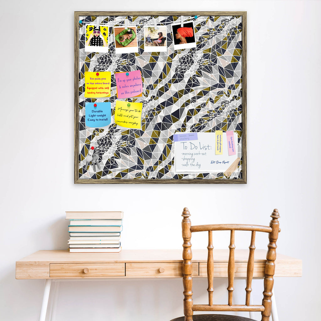 Abstract Triangles D2 Bulletin Board Notice Pin Board Soft Board | Framed - Bulletin Boards Framed - ArtzFolio.com