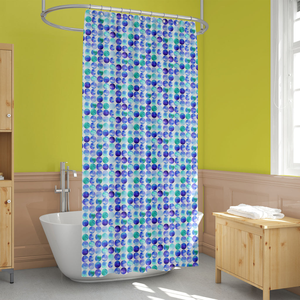 Watercolor Circles D7 Washable Waterproof Shower Curtain-Shower Curtains-CUR_SH_EL-IC 5007889 IC 5007889, Abstract Expressionism, Abstracts, Ancient, Art and Paintings, Black and White, Circle, Digital, Digital Art, Dots, Drawing, Geometric, Geometric Abstraction, Graphic, Hand Drawn, Historical, Illustrations, Medieval, Paintings, Patterns, Semi Abstract, Signs, Signs and Symbols, Splatter, Vintage, Watercolour, White, watercolor, circles, d7, washable, waterproof, shower, curtain, abstract, aqua, art, art