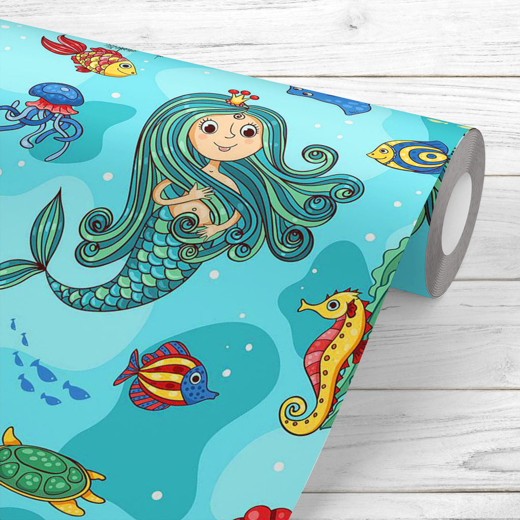 Mermaid Princess Wallpaper Roll-Wallpapers Peel & Stick-WAL_PA-IC 5007892 IC 5007892, Animals, Animated Cartoons, Art and Paintings, Caricature, Cartoons, Illustrations, Mermaid, Nature, Paintings, Patterns, Scenic, Tropical, Wildlife, princess, wallpaper, roll, aquatic, bright, bubble, cartoon, characters, climate, cockleshell, colored, coral, cute, deep, discovery, diving, fish, fishing, freshwater, girl, goldfish, horse, jellyfish, life, mammal, multi, painting, pattern, saltwater, sea, seamless, seascap