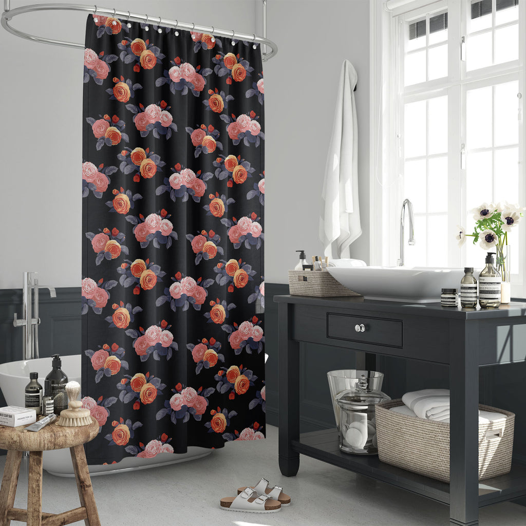 Floral Roses D2 Washable Waterproof Shower Curtain-Shower Curtains-CUR_SH_EL-IC 5007894 IC 5007894, Abstract Expressionism, Abstracts, Ancient, Art and Paintings, Black, Black and White, Botanical, Fashion, Floral, Flowers, Historical, Illustrations, Medieval, Nature, Paintings, Patterns, Retro, Scenic, Semi Abstract, Signs, Signs and Symbols, Vintage, Watercolour, roses, d2, washable, waterproof, shower, curtain, abstract, accent, arrangement, art, artwork, beautiful, beauty, bloom, blossom, bouquet, color