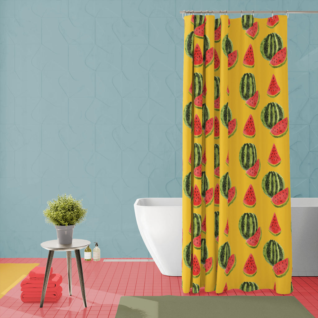 Watercolor Watermelon D1 Washable Waterproof Shower Curtain-Shower Curtains-CUR_SH_EL-IC 5007920 IC 5007920, Animated Cartoons, Art and Paintings, Black and White, Caricature, Cartoons, Cities, City Views, Cuisine, Digital, Digital Art, Drawing, Food, Food and Beverage, Food and Drink, Fruit and Vegetable, Fruits, Graphic, Illustrations, Paintings, Patterns, Signs and Symbols, Symbols, Watercolour, White, watercolor, watermelon, d1, washable, waterproof, shower, curtain, art, background, bright, cartoon, co