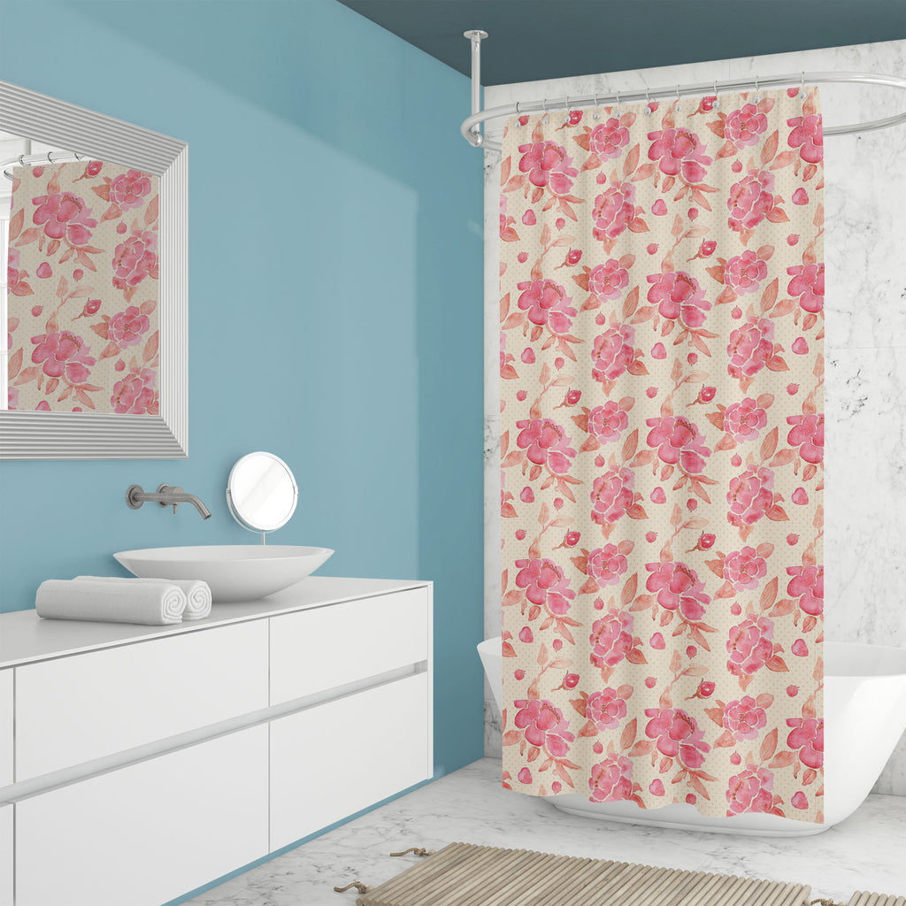 Watercolor Peony Flowers D1 Washable Waterproof Shower Curtain-Shower Curtains-CUR_SH_EL-IC 5007926 IC 5007926, Abstract Expressionism, Abstracts, Ancient, Art and Paintings, Birthday, Botanical, Digital, Digital Art, Drawing, Fashion, Floral, Flowers, Graphic, Historical, Illustrations, Love, Medieval, Nature, Paintings, Patterns, Retro, Romance, Scenic, Seasons, Semi Abstract, Signs, Signs and Symbols, Vintage, Watercolour, watercolor, peony, d1, washable, waterproof, shower, curtain, abstract, art, backg
