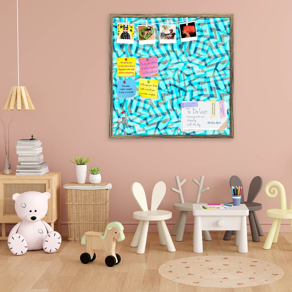 Abstract Grunge Blue Maze Bulletin Board Notice Pin Board Soft Board | Framed - Bulletin Boards Framed - ArtzFolio.com