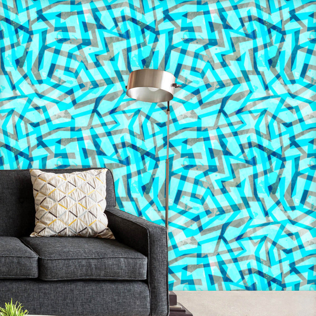 Abstract Grunge Blue Maze Wallpaper Roll - Wallpapers Peel & Stick - ArtzFolio.com