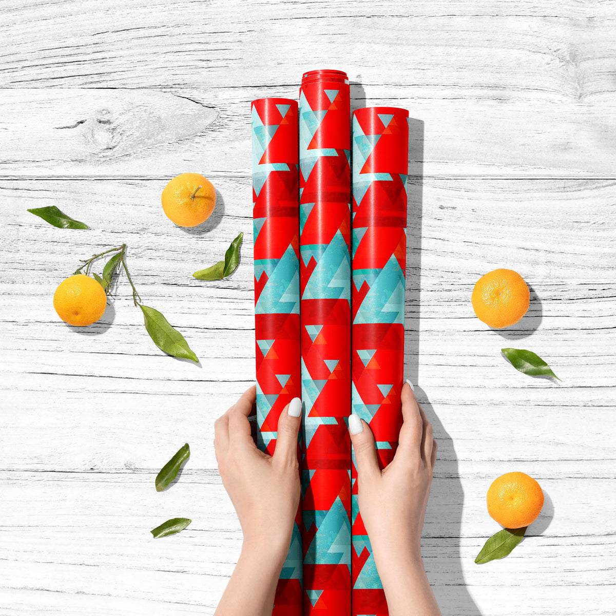 Red Grunge Triangle Art & Craft Gift Wrapping Paper – ArtzFolio.com