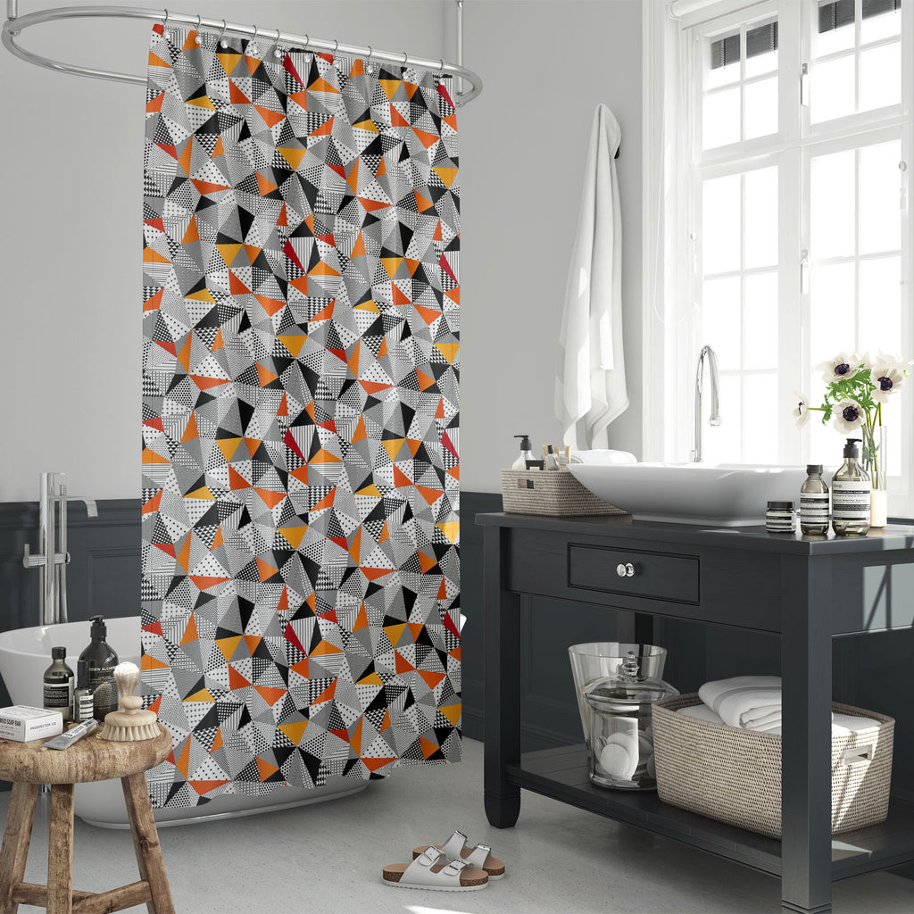 Polygonal Element Washable Waterproof Shower Curtain-Shower Curtains-CUR_SH_EL-IC 5007937 IC 5007937, Abstract Expressionism, Abstracts, Ancient, Art and Paintings, Black, Black and White, Decorative, Dots, Eygptian, Fashion, Geometric, Geometric Abstraction, Hipster, Historical, Medieval, Patterns, Retro, Science Fiction, Semi Abstract, Signs, Signs and Symbols, Stripes, Triangles, Vintage, polygonal, element, washable, waterproof, shower, curtain, geometry, seamless, abstract, art, wallpaper, acute, backg