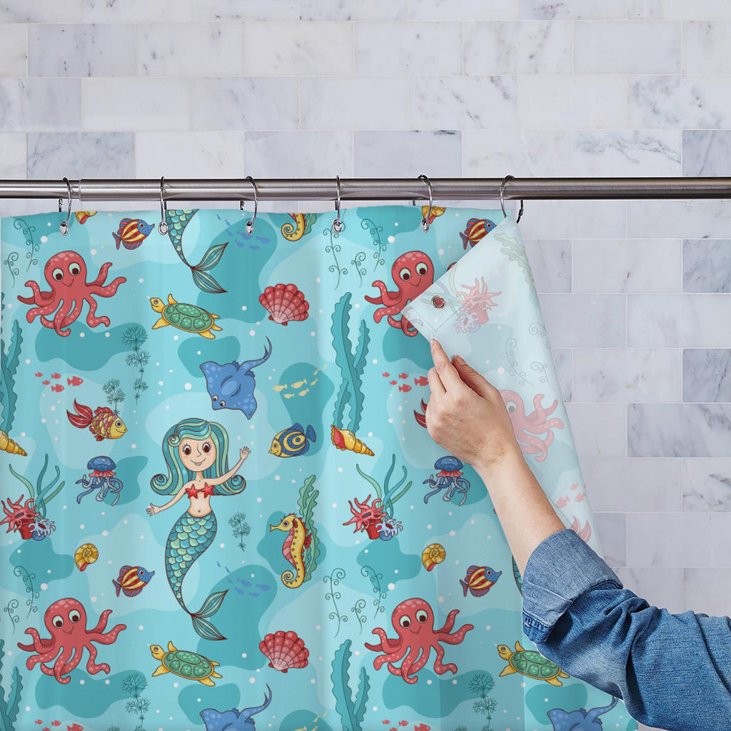 Cartoon Mermaid D1 Washable Waterproof Shower Curtain-Shower Curtains-CUR_SH_EL-IC 5007940 IC 5007940, Animals, Animated Cartoons, Art and Paintings, Caricature, Cartoons, Illustrations, Mermaid, Nature, Paintings, Patterns, Scenic, Tropical, Wildlife, cartoon, d1, washable, waterproof, shower, curtain, aquatic, blue, bright, bubble, characters, climate, cockleshell, colored, coral, cute, deep, discovery, diving, fish, fishing, freshwater, girl, goldfish, horse, jellyfish, life, mammal, multi, painting, pat